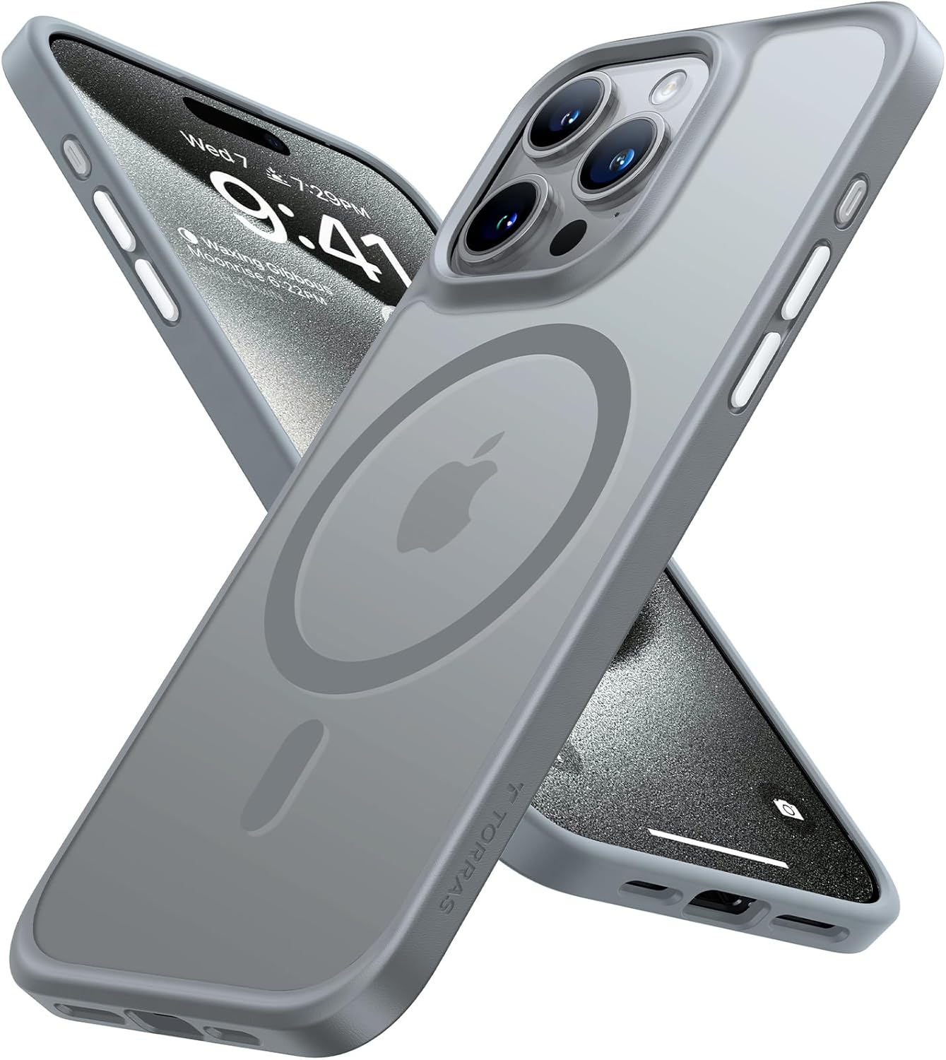 TORRAS for iPhone 17 Pro Case, Shockproof Magnetic [Camera Control][Military-Grade Protective][Fit for MagSafe] Slim Translucent Anti-Fingerprint Phone Case for iPhone 17 Pro 6.3", Deep Blue - Rayz Mart