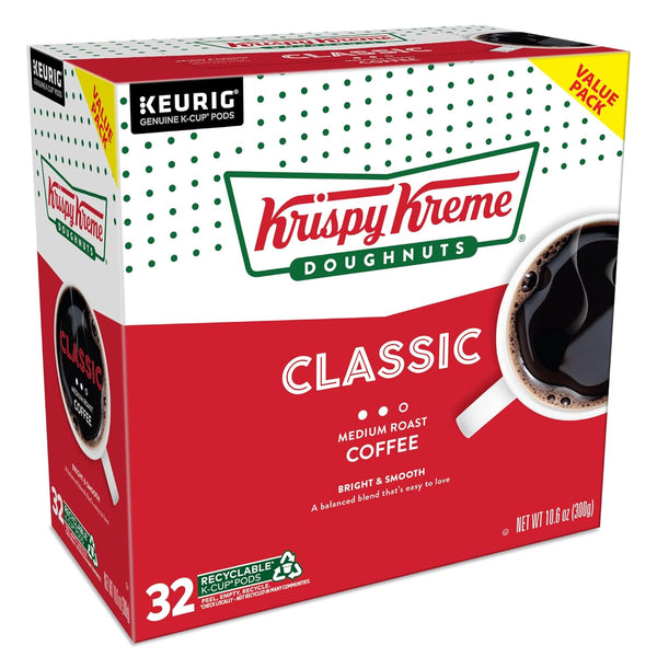 Krispy Kreme Medium Roast Single-Serve Keurig K-Cup Pods, 32 Count, Orthodox Union Kosher