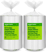 Amazon Basics Everyday Paper Plates, 8.62 Inch, Disposable, 200 Count, Packaging May Vary