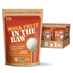 Monk Fruit In The Raw Sweetener 16 oz Baker's Bag Keto Certified Zero Calorie Zero Net Carbs Non GMO Project Verified