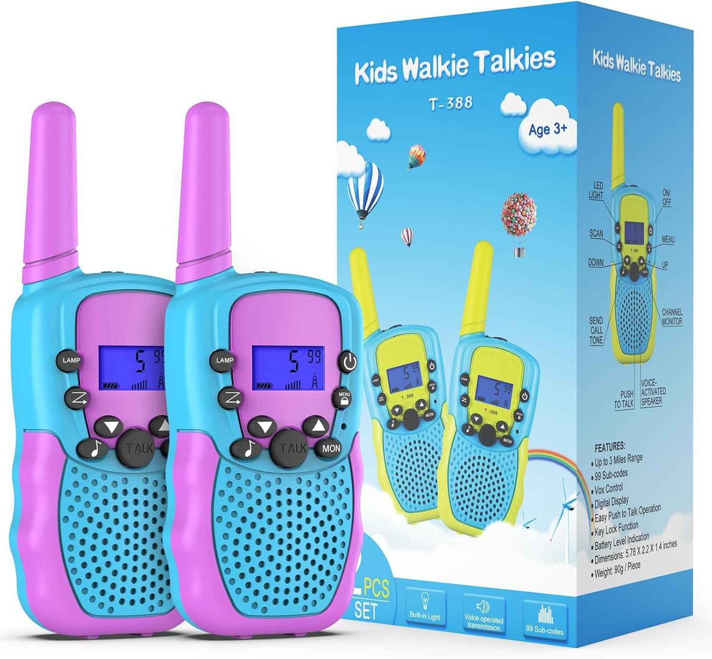 Selieve Toys for 3-12 Year Old Boys Girls, Walkie Talkies for Kids 22 Channels 2 Way Radio Toy with Backlit LCD Flashlight, 3 Miles Range for Outside, Camping, Hiking