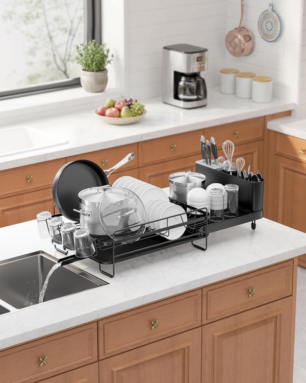 Kitsure Large Dish Drying Rack with Extendable Design for Kitchen Countertops