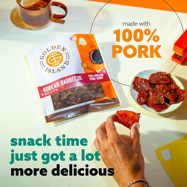 Golden Island Korean BBQ Variety Pack with 15 Pack of Pork Snack Bites and Jerky