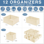 Drawer Organizer Clothes 12 Pack for Nursery Bedroom Closet Organization