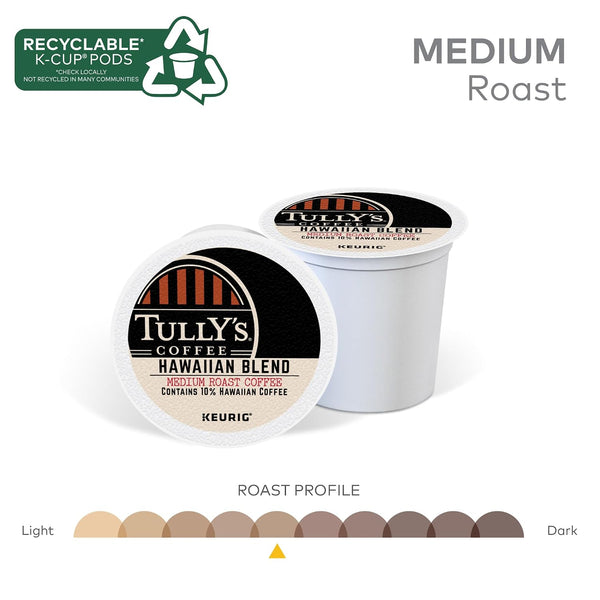 Tully's Coffee Hawaiian Blend Keurig Single Serve K-Cup Pods 60 Count