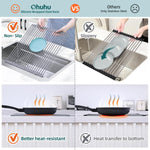 Ohuhu Over Sink Dish Drying Rack with Silicone Coating for Kitchen Counter