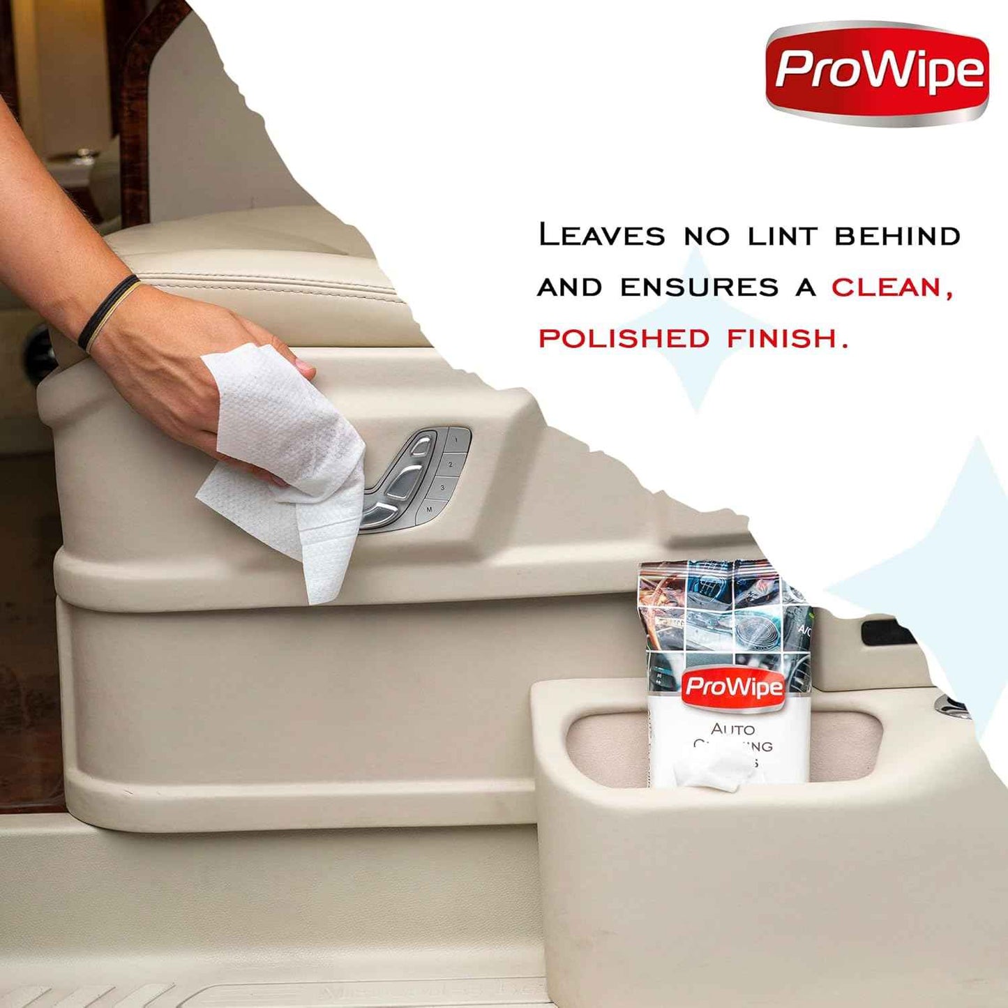 Car Cleaning Wipes - Car Interior Cleaner, Dashboard Cleaner, 1x40 Count Residue-Free Wipes for Interior Surfaces, From Dashboard to Leather Seats, Must Have Accessories