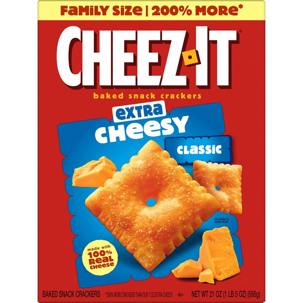 Cheez-It Cheese Crackers, Baked Snack Crackers, Family Size, 21oz Box