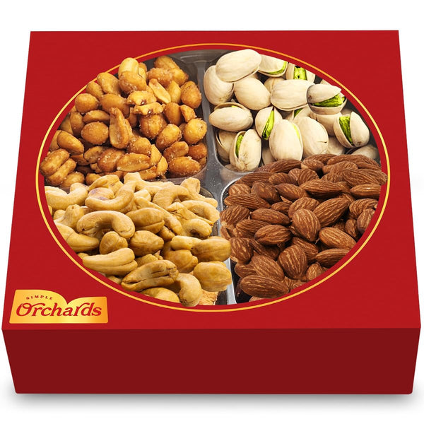 7 Sectional Platter Gift Basket with Freshly Roasted Nuts