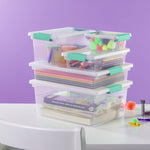 Sterilite 4-Pack Large Stackable Plastic Storage Bins with Latching Lids