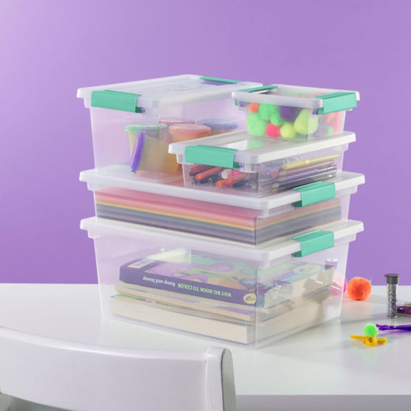 Sterilite 4-Pack Large Stackable Plastic Storage Bins with Latching Lids