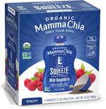 Mammachia Organic Chia Squeeze Vitality Snack, Wild Raspberry, No Added Sugar, Vegan Friendly, Kosher, USDA Certified Organic, Gluten Free & Non-GMO, 4 Count, 14 Ounce (Pack of 6)