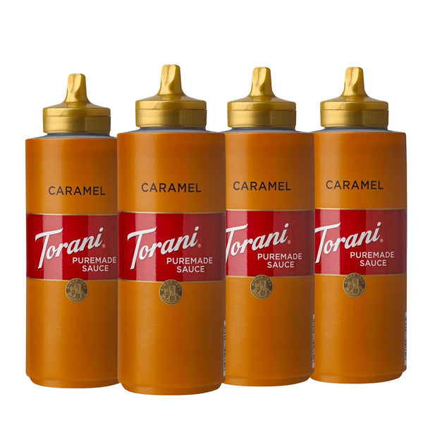 Torani Puremade Dessert & Drink Sauce Variety Pack, 4 Flavors, 16.5 oz Each
