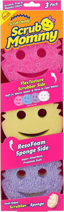 Scrub Mommy Kitchen Sponges - Dual-Sided Dish Sponges for Scrubbing - Non-Scratch Cleaning Sponges for Washing Dishes, Bathroom & Multi-Surface Cleaning - Online Exclusive (3 Count)