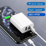 dual port 20w usb-c charger block fast charging adapter for iphone and samsung