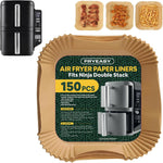 Air Fryer Liners for Ninja DoubleStack SL401 8-10QT: 150pcs Disposable Paper Liners, Compatible with Ninja SL401 and SL201 Double Stack by FryEasy