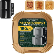 Air Fryer Liners for Ninja DoubleStack SL401 8-10QT: 150pcs Disposable Paper Liners, Compatible with Ninja SL401 and SL201 Double Stack by FryEasy