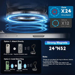 Vacuum Magnetic Car Phone Holder for Magsafe, Hands-Free 360° Adjustable Suction Cup Phone Mount for Car/Gym/Mirror/Smooth Surface, Compatible with iPhone & Android (Black)