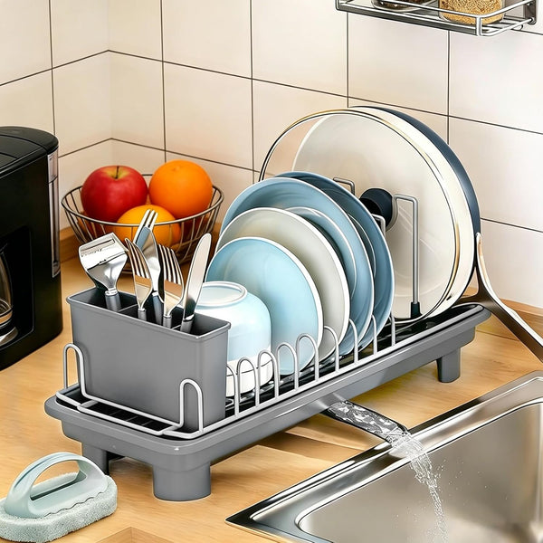 Compact Dish Drying Rack for Countertops, Small-Sized for Dorms and RVs