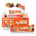 PBfit Peanut Butter Chocolate Protein Bars, 24g Protein, Gluten Free, Vegan, 40-30-30 Macros, 2.47 Oz, Pack of 12