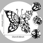 EZ4ENCE Butterfly Decoration Wall Art Boho Home Decor Hanging Appearance Metal Flower for Bedroom Living Room Wall,Black(Medium)