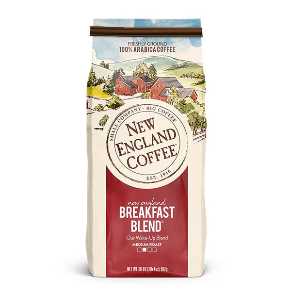 New England's 100% Arabica Breakfast Blend Medium Roast Ground Coffee, 12oz, Pack of 1