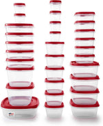 Rubbermaid 60-Piece Food Storage Containers, Microwave and Dishwasher Safe, Red Color, Ideal for Meal Prep and Pantry Storage