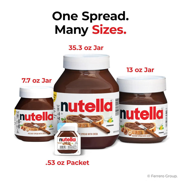 Nutella Hazelnut Spread with Cocoa, 26.5 oz Creamy Hazelnut Spread Jar, Breakfast Favorite and Snack