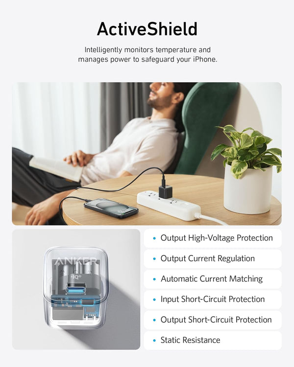 Anker USB C Charger Block, 20W PIQ 3.0 Compact Fast Charging for iPhone 17/16/15 and More Series, Galaxy, Pixel 4/3, iPad (2 Pack & 2 Cable)