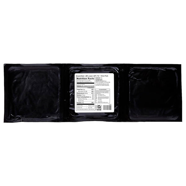 Amazon Grocery, Ground Beef, 80% Lean/20% Fat, 3 lb (Pack of 3)