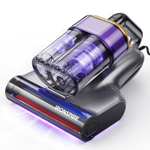 bed vacuum cleaner, handheld 650w 18kpa suction, uv-c light, ultrasonic, 2 roller brushes, hepa filter, corded