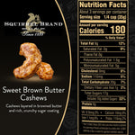 Squirrel Brand Sweet Brown Butter Cashews 3.5 oz Resealable Gluten Free Gourmet Nuts Snack