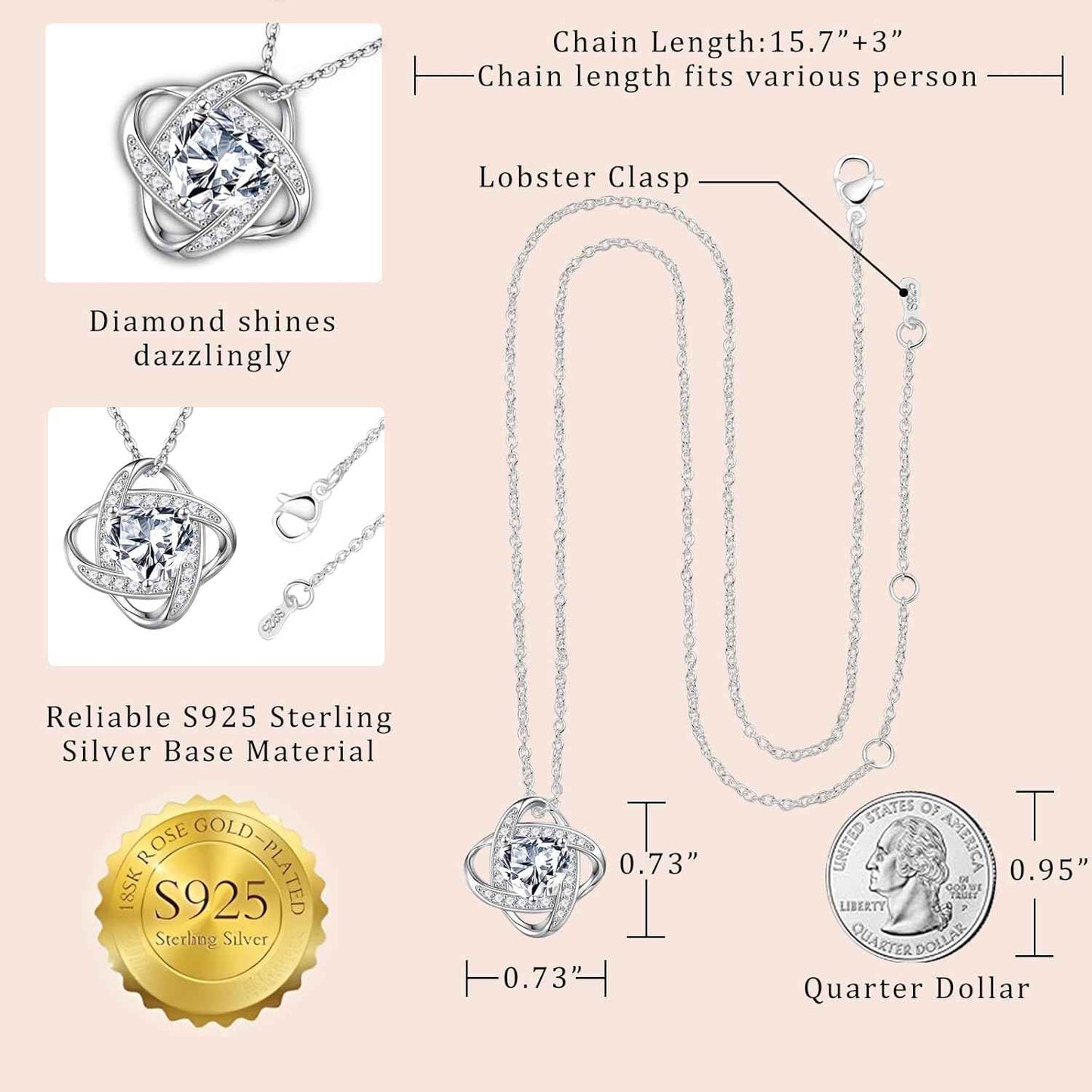 Eternal Preserved Red Rose with Necklace Gift Box Romantic Real Flower for Women Ideal for Birthday, Anniversary, Valentine’s Day, Mother’s Day