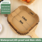 Air Fryer Liners Disposable, LYHOLKEER 200PCS 8" Square Parchment Paper, Non-Stick & Oil-Proof, Unbleached, Fits Ninja AF141 5 QT AF181 6.5QT, Cosori, Chefman, Instant Pot 6 QT, Other 5-8QT Air Fryers