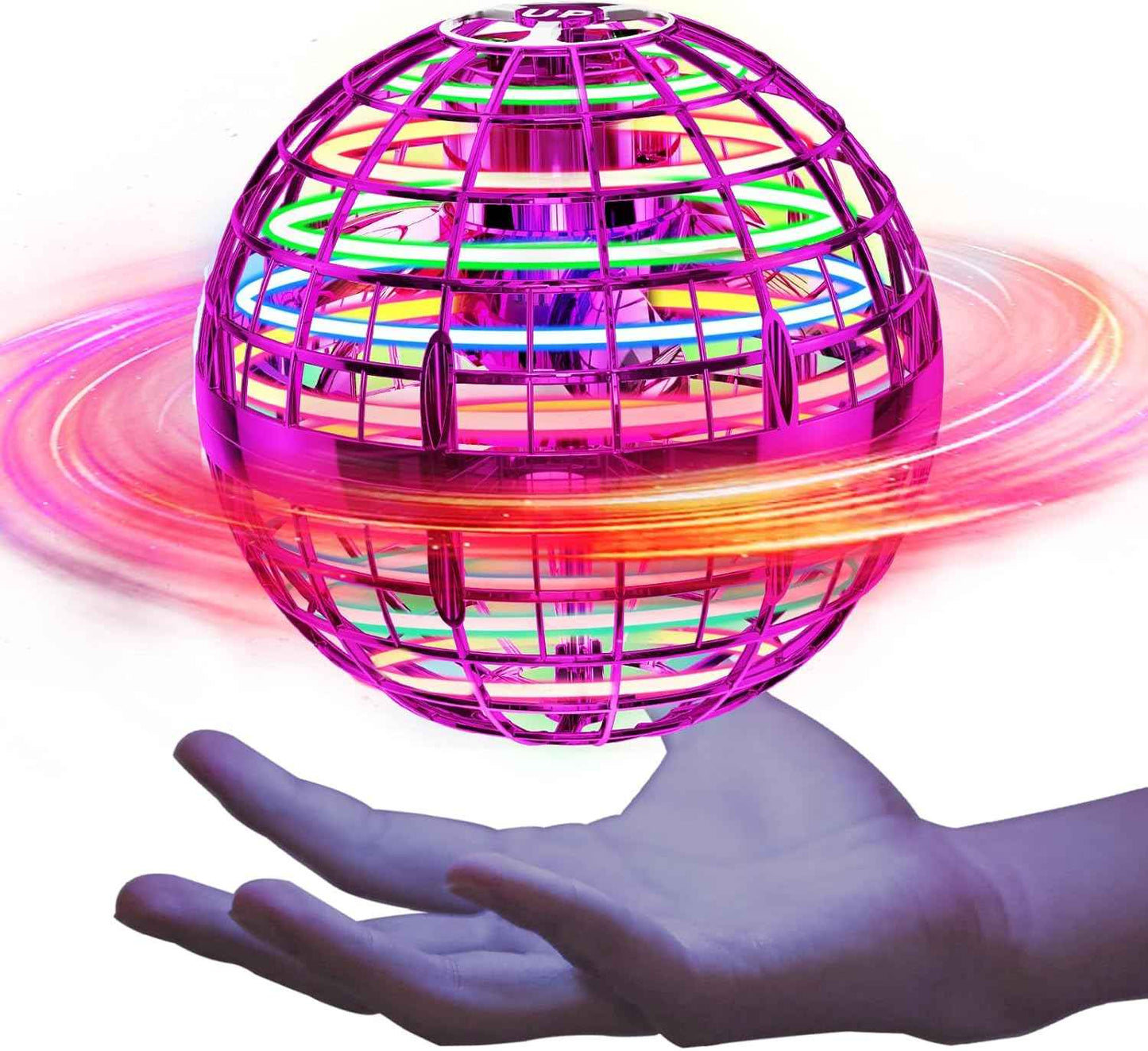 Flying Orb Ball (Blue, 2025 Upgraded) with Dazzling Lights, Magic Hover Spinner, Cool Boomerang Drone, Floating Cosmic Globe, Kids Toys Gifts for 6 7 8 9 10 Year Old Boys Girls