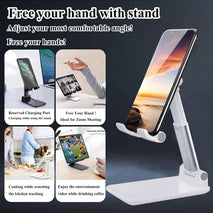 Adjustable Angle Height Phone Stand for Desk Compatible with iPhone and Smartphones