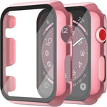 Misxi 2 Pack Tempered Glass Case Compatible for Apple Watch Series 11 (2025) Series 10 46mm, Screen Protector Cover for iWatch, Black