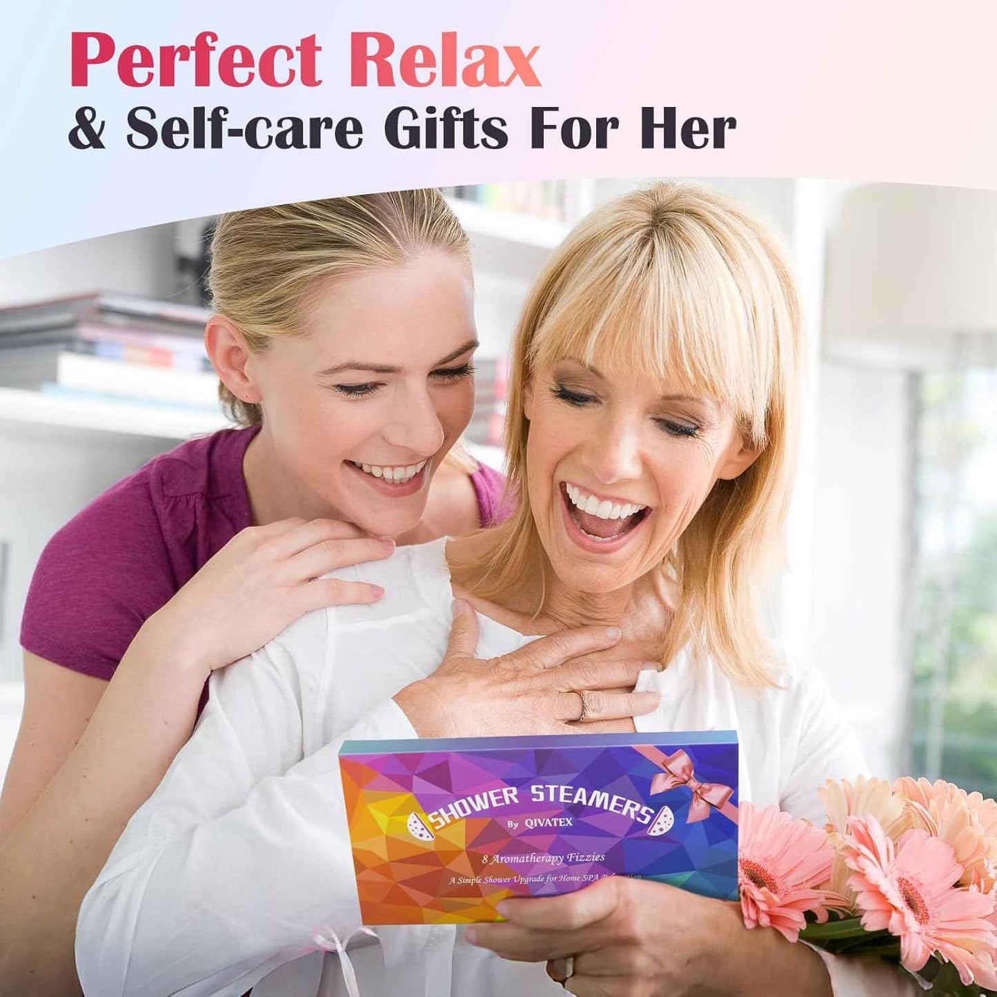 Shower Steamers Aromatherapy, Valentines Day Gifts for Her, Birthday Gifts for Women Teen Girls Wife Mom, Natural Essential Oil SPA Self Care Relaxation Shower Bombs (8 Pack) | Aromatherapy, Birthday Gifts, Natural Essential Oil, Home SPA, Self Care, Stre