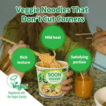 Nongshim Soon Veggie Cup Noodle Soup, 2.6 Oz, Pack of 6 - Bold Flavor, Plant-Based