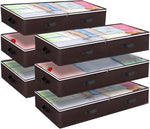 Budding Joy 90L Under Bed Storage Containers, Closet Organizers and Storage Bins, Foldable Underbed Storage Bags for Wrapping Paper, Blanket, Clothing, Comforter, Sweaters, Pillows, Linen Sheets, Grey
