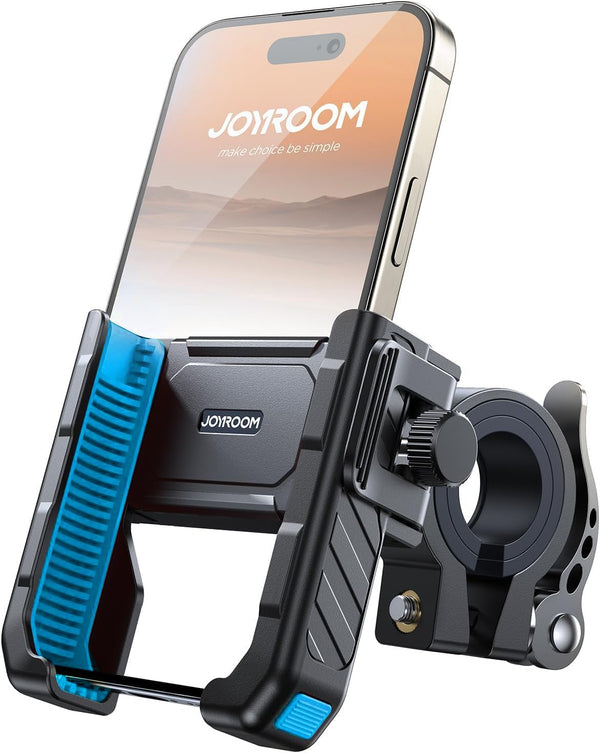 JOYROOM Motorcycle Bike Phone Holder Mount - [Not Block Camera] Bicycle Phone Holder Handlebar Cell Phone Clamp - [Silicone Wrapped] Scooter Phone Holder for iPhone Samsung 4.7''-7'' Smartphones