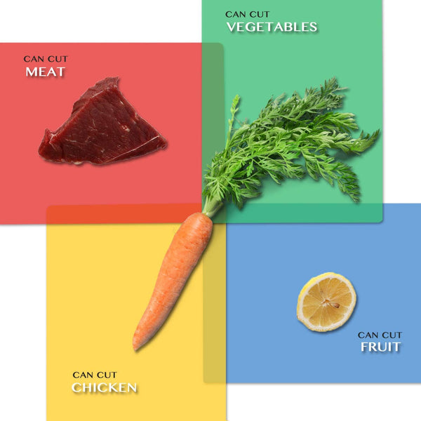 Flexible cutting boards set of 7 for kitchen use