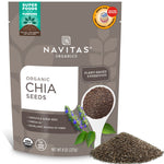 navitas organics chia seeds, 8oz, organic, non-gmo, vegan, gluten-free, 38 servings