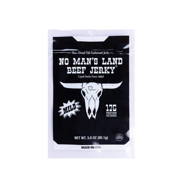 No Mans Land Slow-Dried Beef Jerky, Smoked & Seasoned Jerky Strips, High Protein, Low Carb Beef Snack, Gluten Free