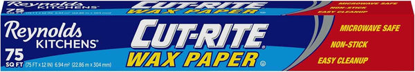 Reynolds Cut-Rite Wax Paper, 75 Square Foot Roll, Non-Stick, Microwave Safe, Versatile Kitchen Tool