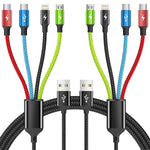 Cruise Essentials 2026 4 in 1 Multi Charging Cable [2Pack 5FT], Tangle Free USB C Car Charger Cable, Nylon Braided Charging Cords for Multiple Devices, Travel Essentials Car Accessories