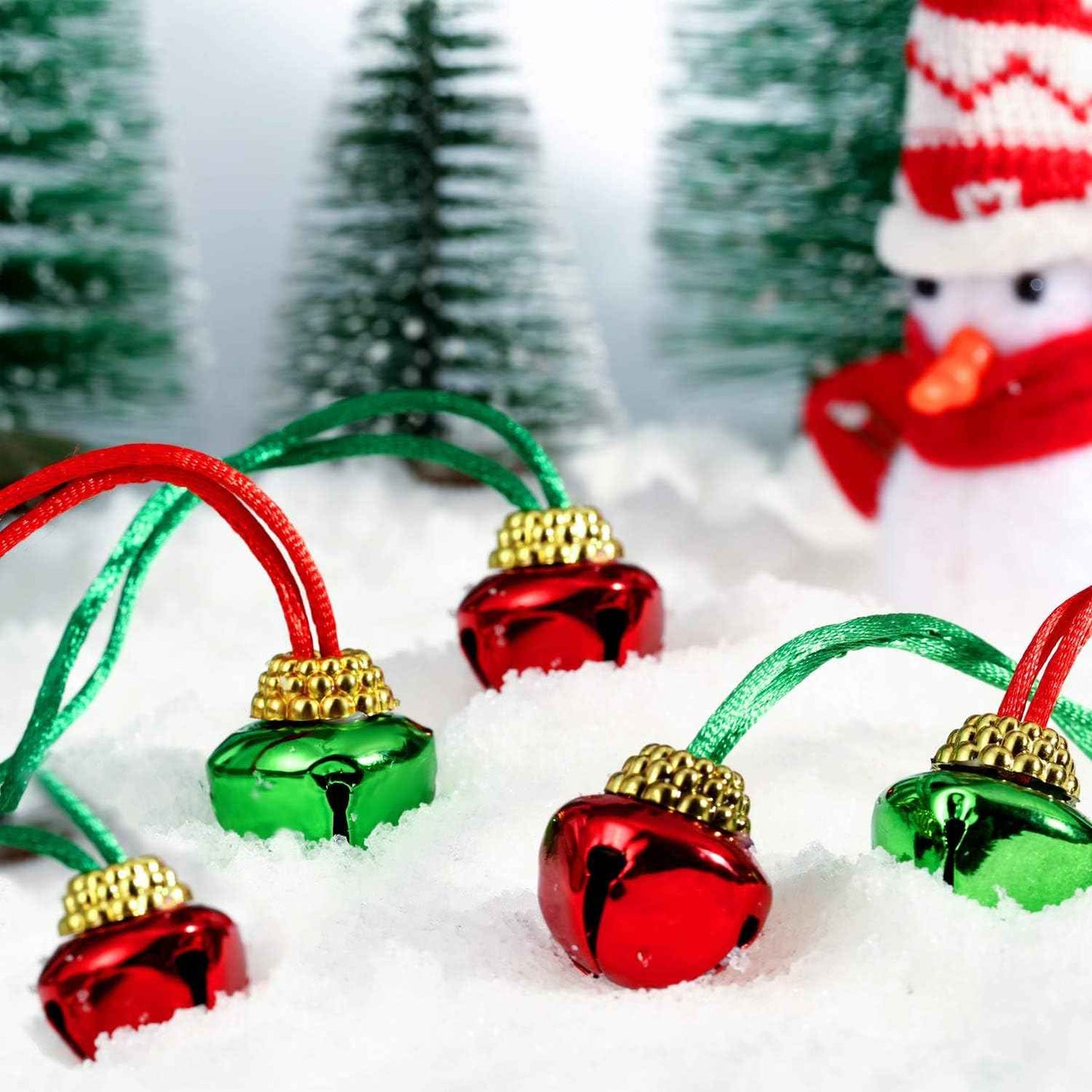Gejoy 60 Pieces Christmas Bell Necklaces xmas Bell Decorations for Holiday Supplies