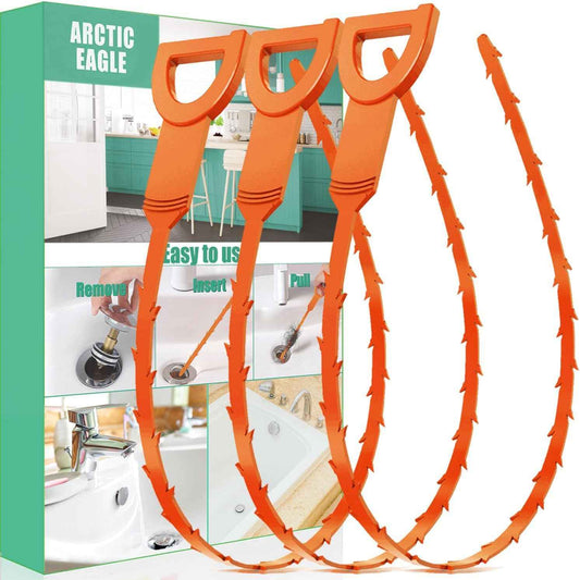 Drain Snake Hair Drain Clog Remover - 3 Pack Shower Snake Sink Unclogger Tool with Exquisite Packaging