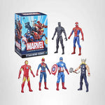 6-inch marvel titan hero series action figure multipack with spider-man, captain america, iron man, thor, captain marvel, and black panther