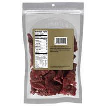 Old Trapper old fashioned beef jerky, tender meat snacks with 11 grams of protein, zero grams of fat, and 70 calories per serving